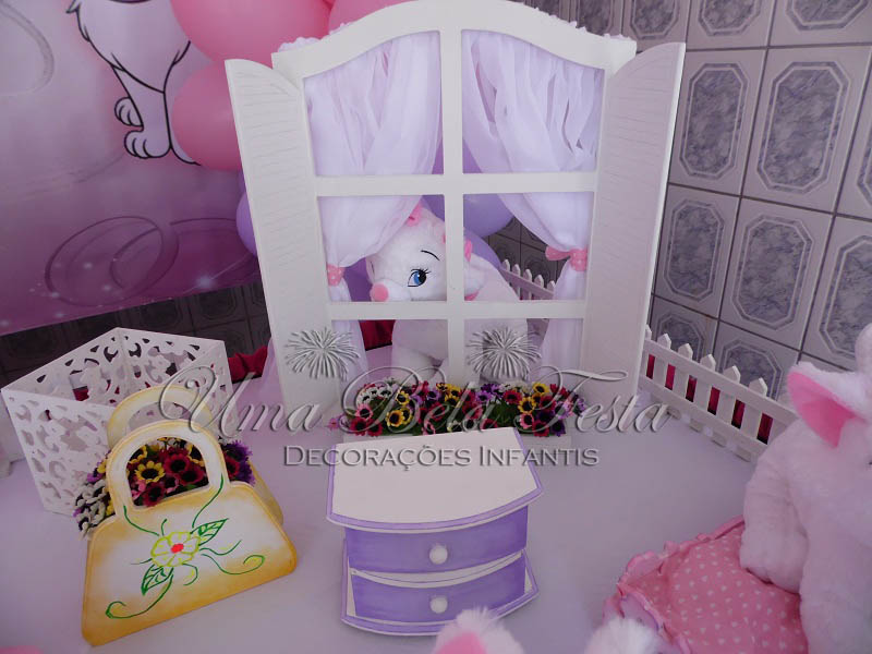 Decoração Infantil, Tema Gata Marie, Elizabete Festas