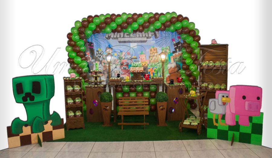 Live) Decoração em chantilly tema Minecraft, a decoração que deixa as  crianças encantadas! 