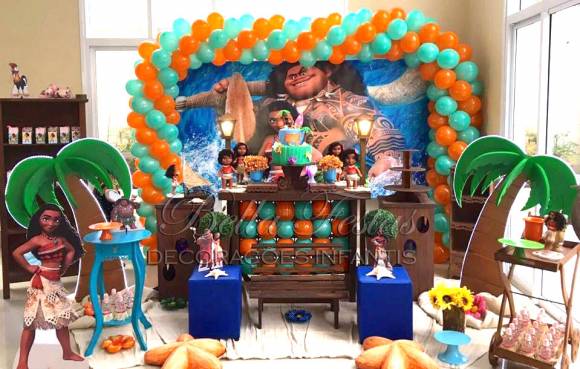 Decorao aniversario moana simples